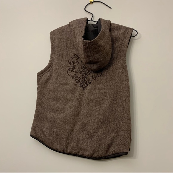 Prana Reversible Two Way Vest Jacket,apres ski vest Brown Wool Blend Polyester - Picture 13 of 17